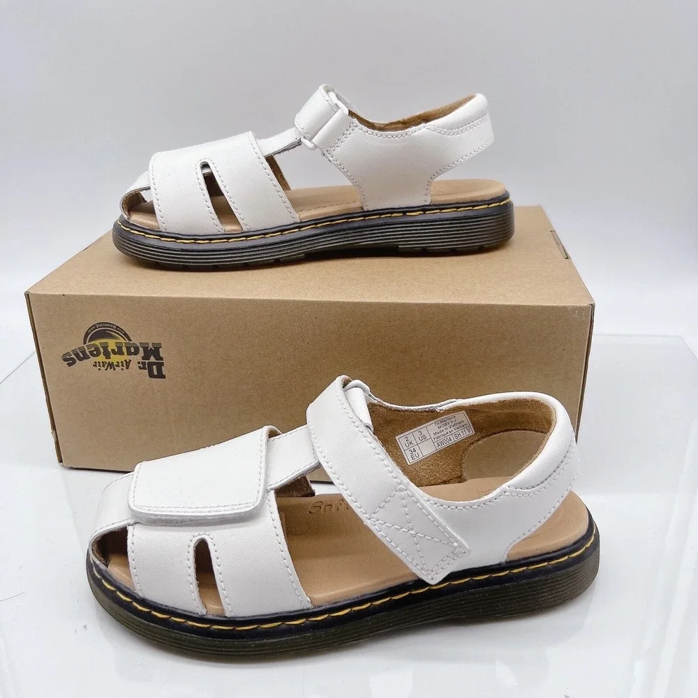 Dr. Martens Moby II Kid's Sandals White Leather US 3/ EU 34